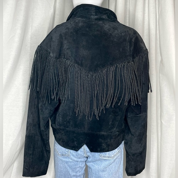 Women’s Fringe Biker Jacket. - Picture 3 of 6